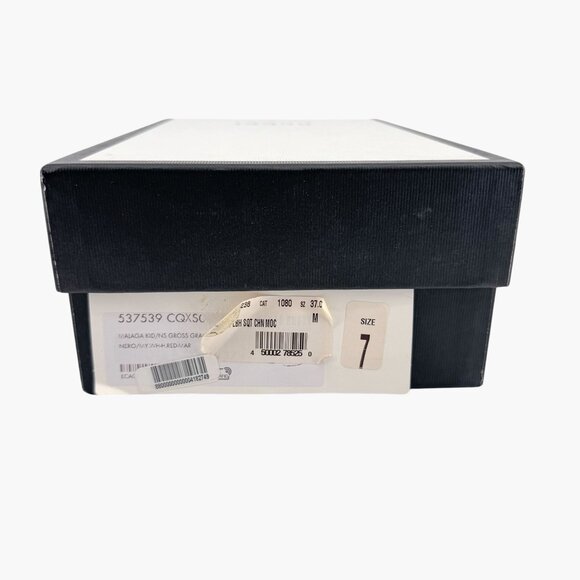 Gucci Sylvie Black Leather Chain Web Stripe Block Heel Pumps Shoes Size 37 US 7 - Picture 15 of 15